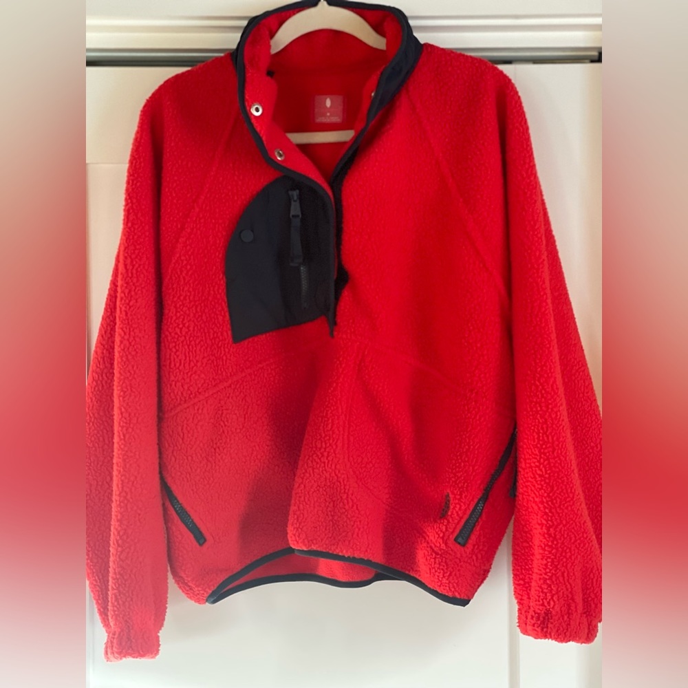 Free People hit the slopes color block pull over.